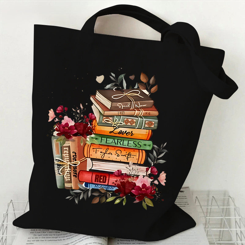 Bookish Tote Bag for Book Lovers Black