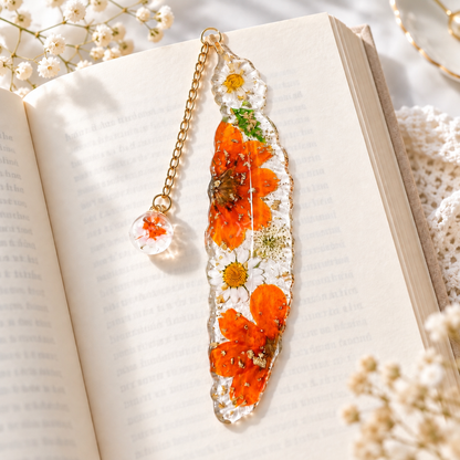 Floral Feather Acrylic Bookmark