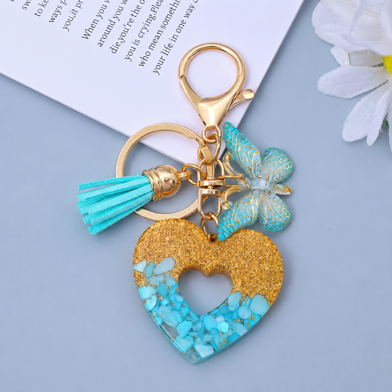 Butterfly Heart Keychain