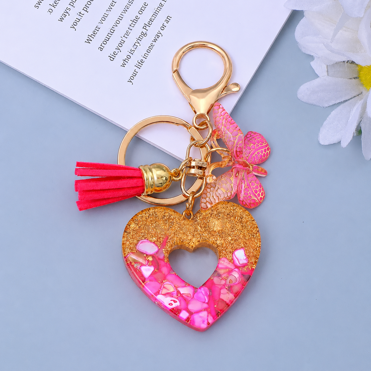 Butterfly Heart Keychain