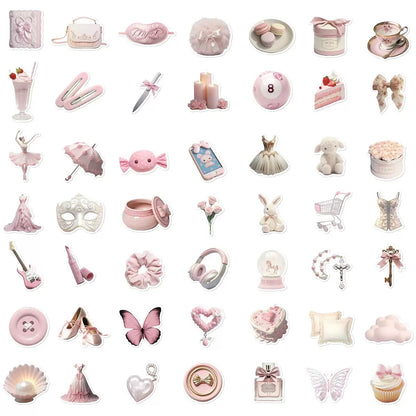 Pink Aesthetic Sticker Pack - 50 pcs
