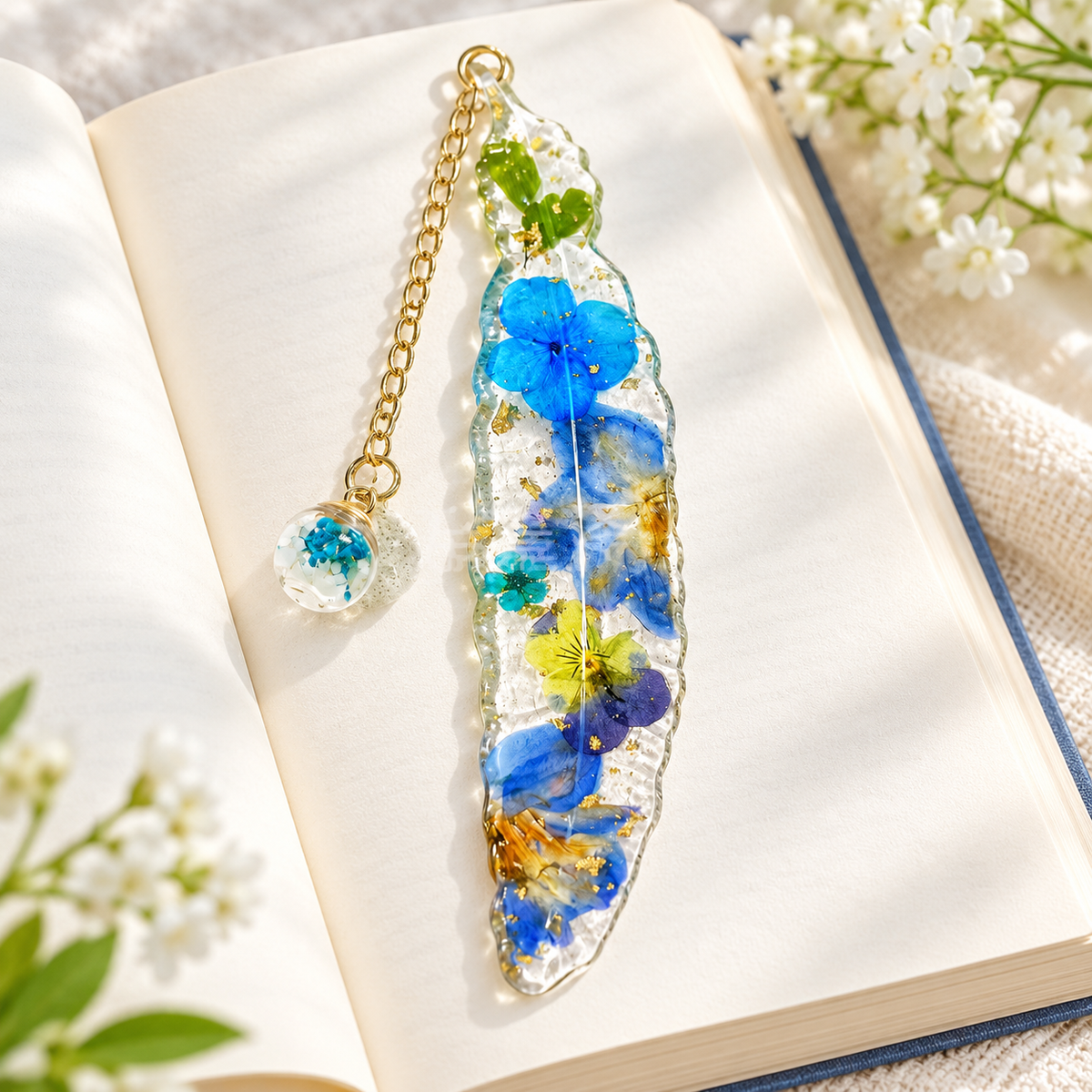 Floral Feather Acrylic Bookmark