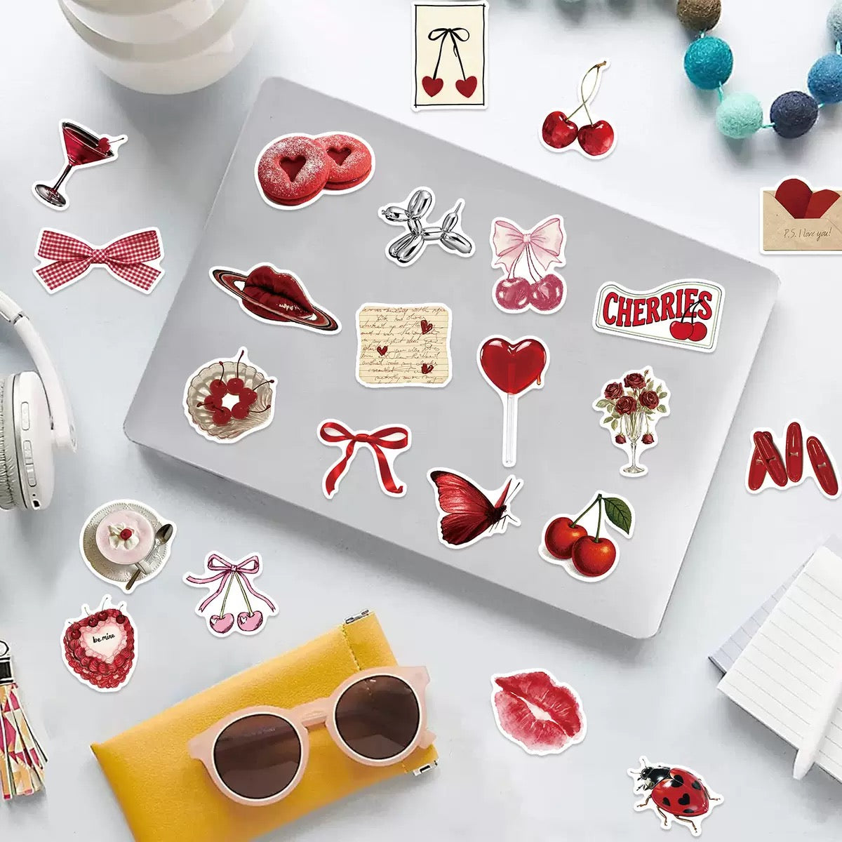 Cherry Aesthetic Sticker Pack - 50 pcs