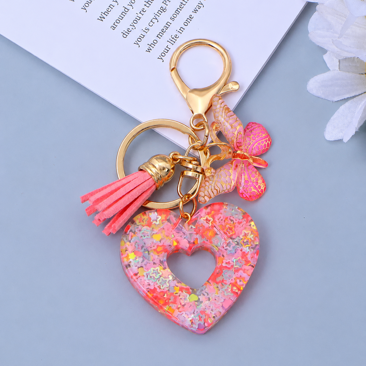 Butterfly Heart Keychain
