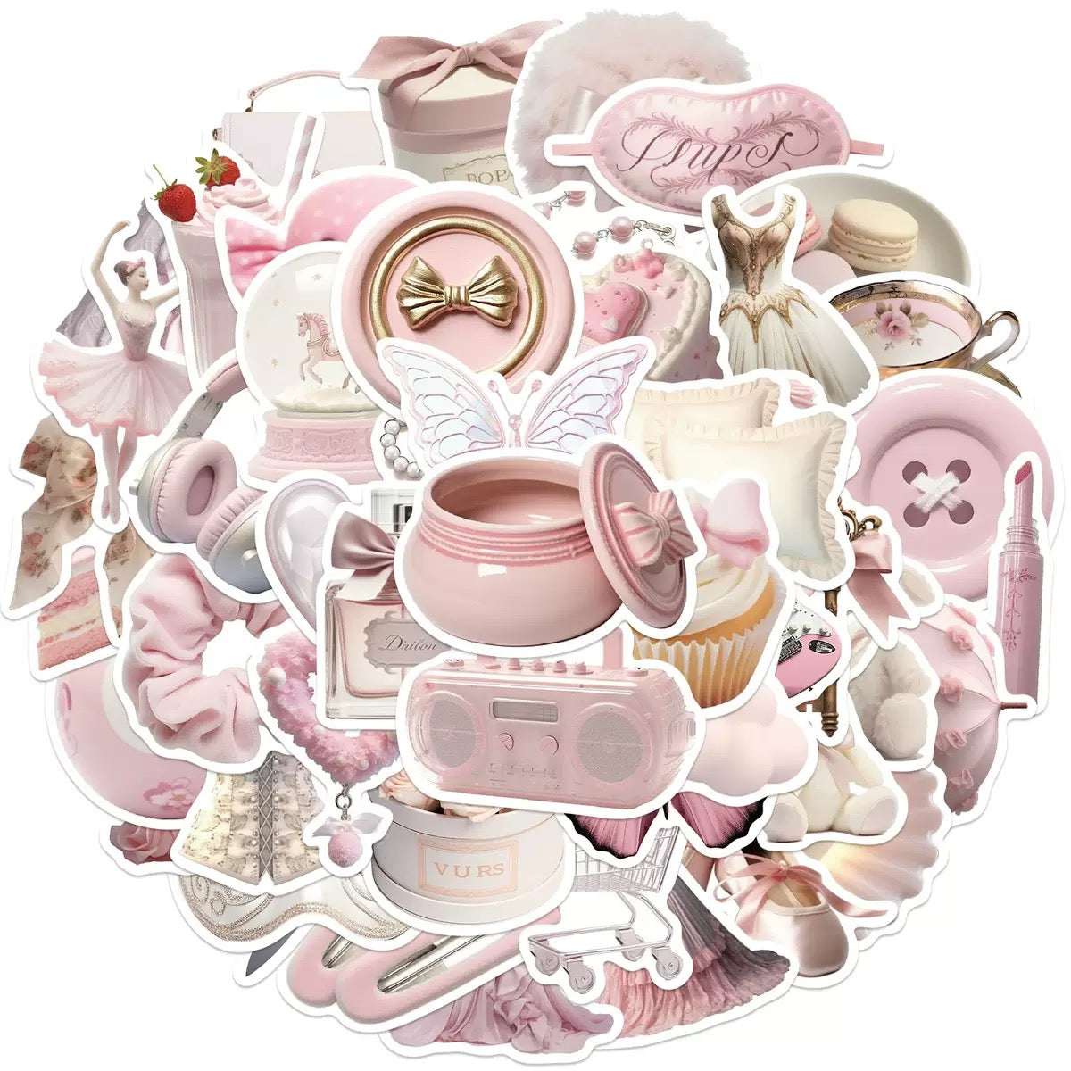 Pink Aesthetic Sticker Pack - 50 pcs