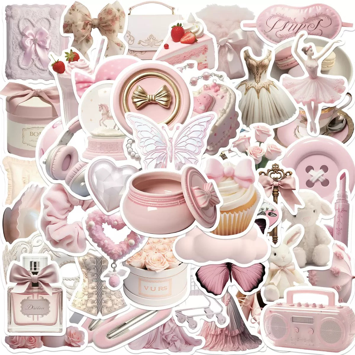 Pink Aesthetic Sticker Pack - 50 pcs