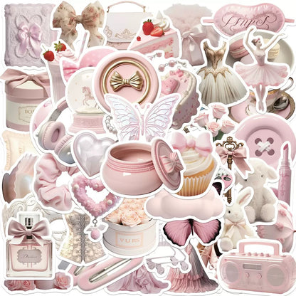 Pink Aesthetic Sticker Pack - 50 pcs