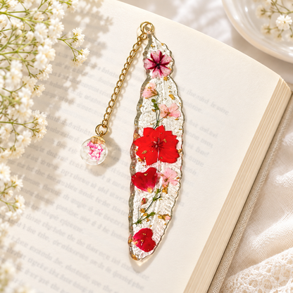 Floral Feather Acrylic Bookmark