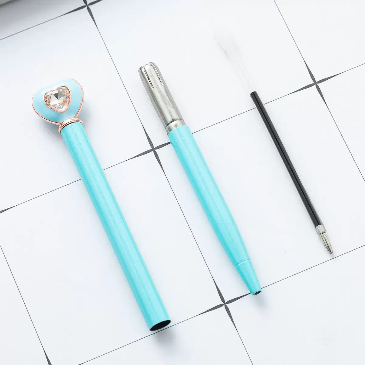 Crystal Heart Pens