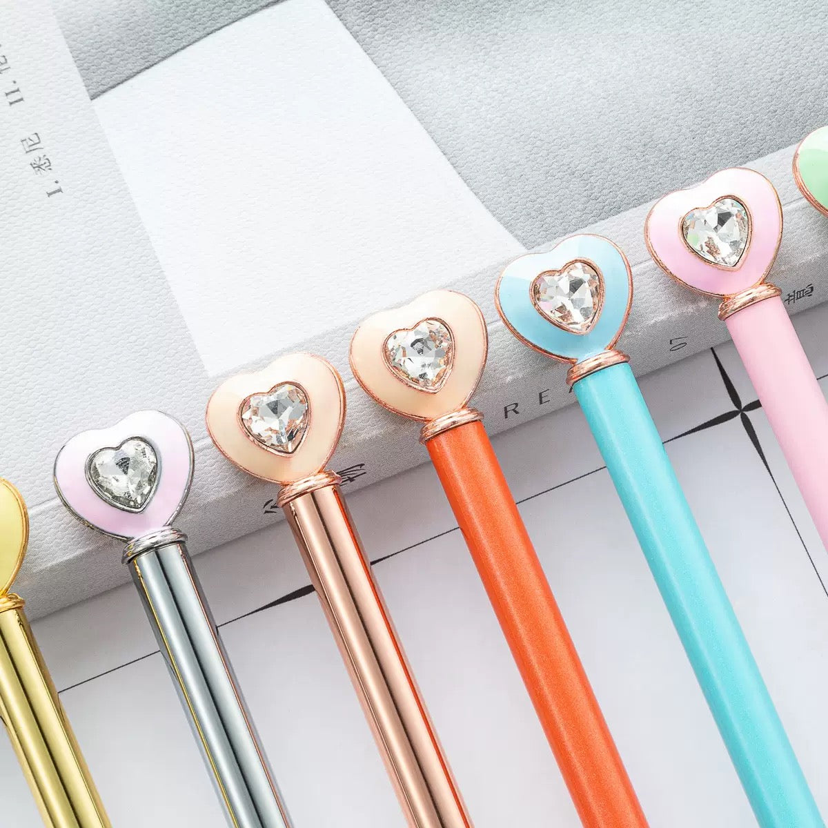 Crystal Heart Pens