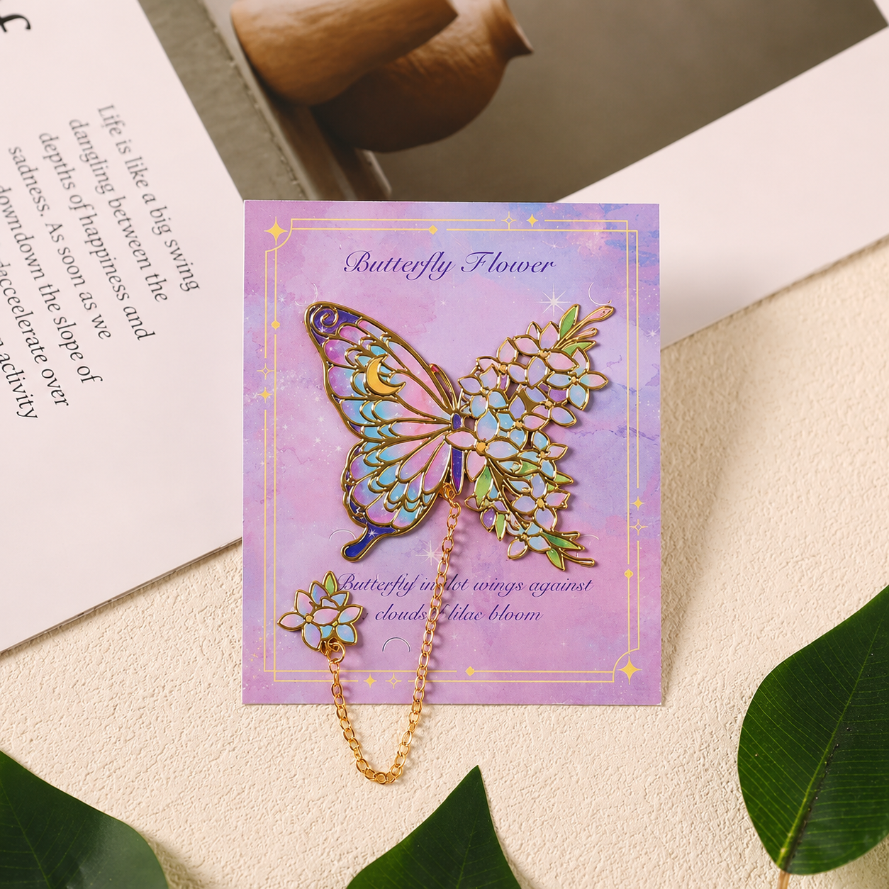 Metal Butterfly Blossom Bookmark 🦋