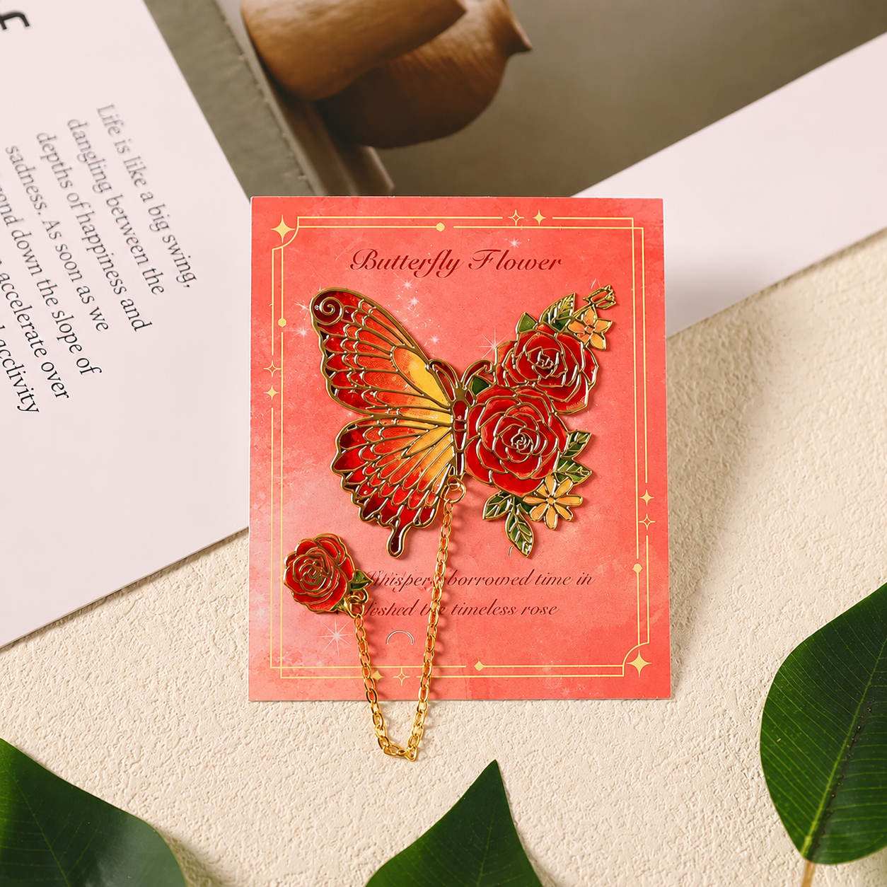 Metal Butterfly Blossom Bookmark 🦋