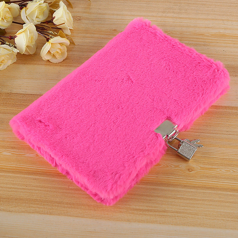 Fluffy Journal with Lock & Pen