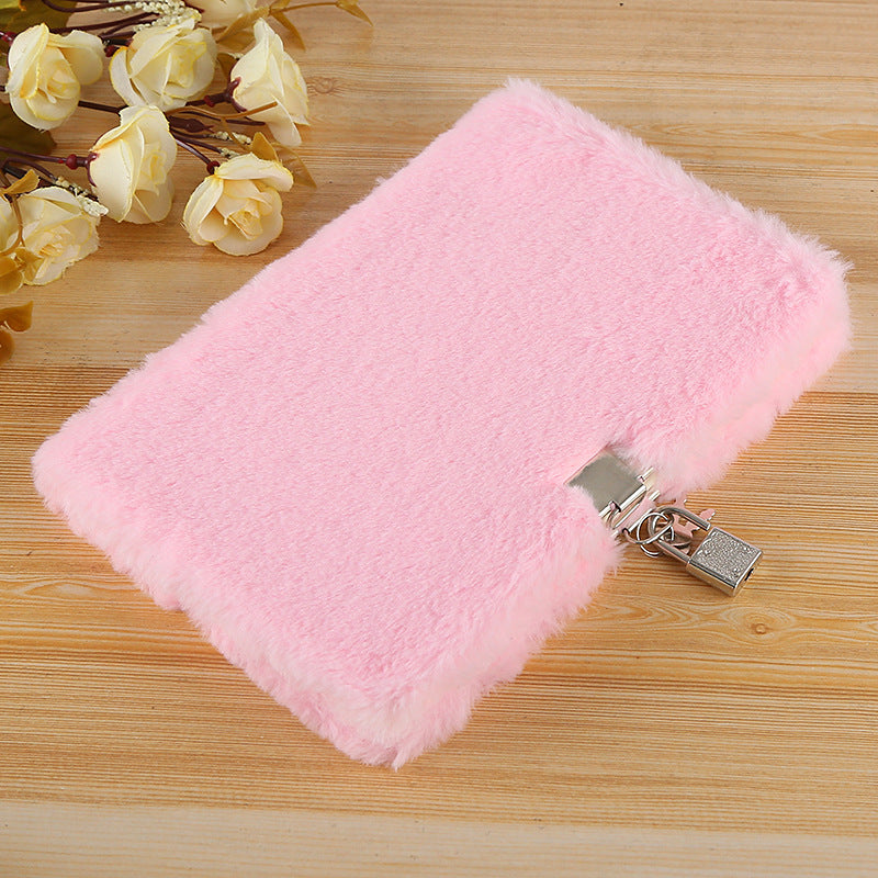 Fluffy Journal with Lock & Pen
