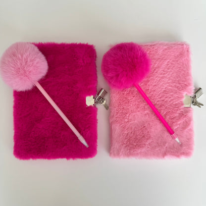Fluffy Journal with Lock & Pen