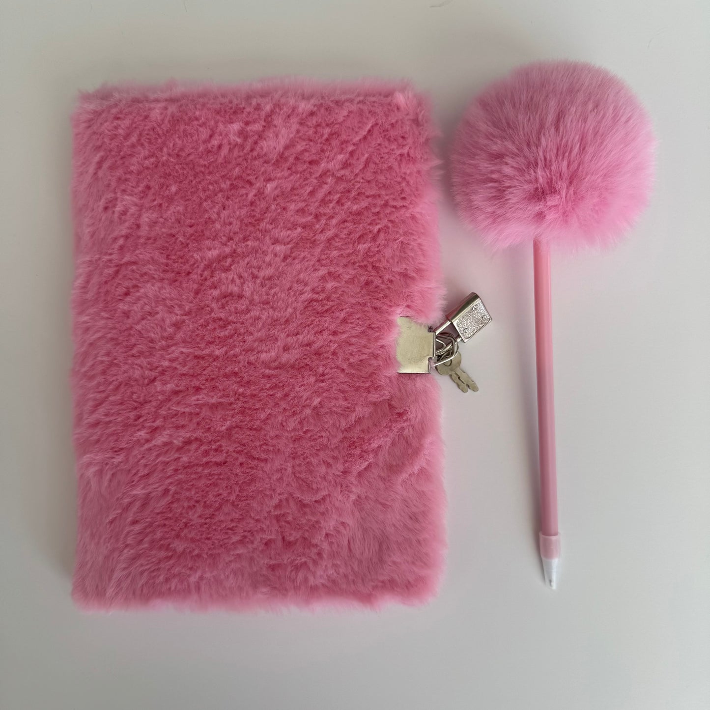 Fluffy Journal with Lock & Pen