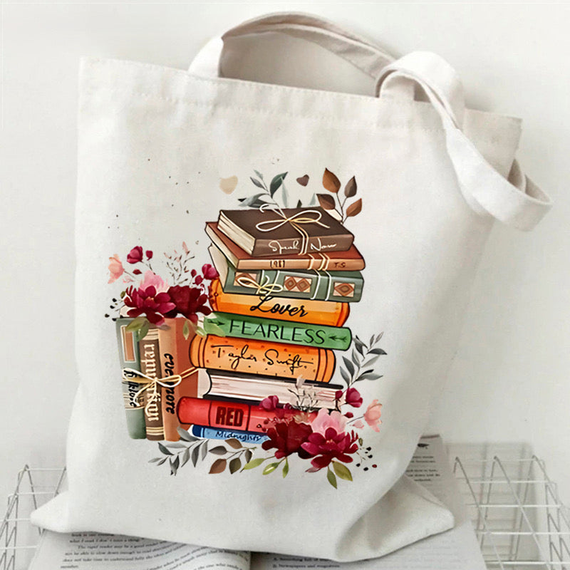 Bookish Tote Bag for Book Lovers White